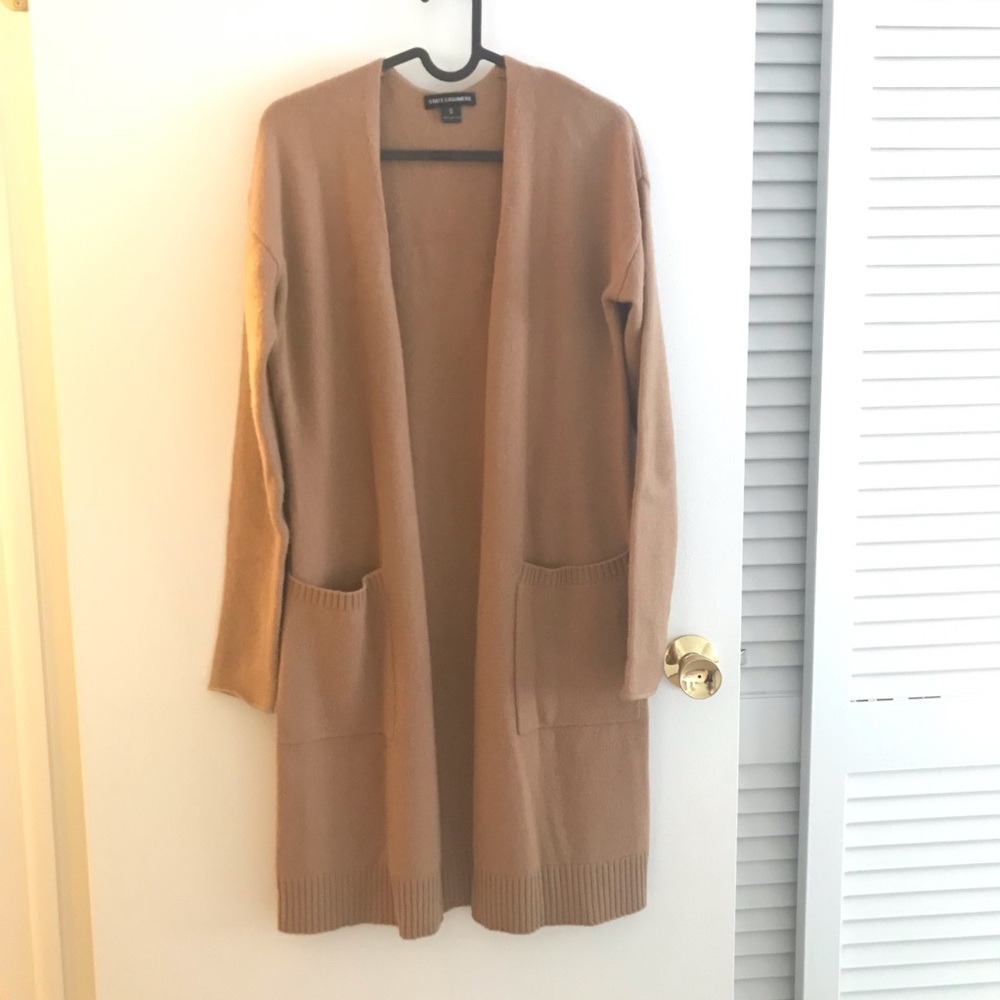 State Cashmere long camel cardigan